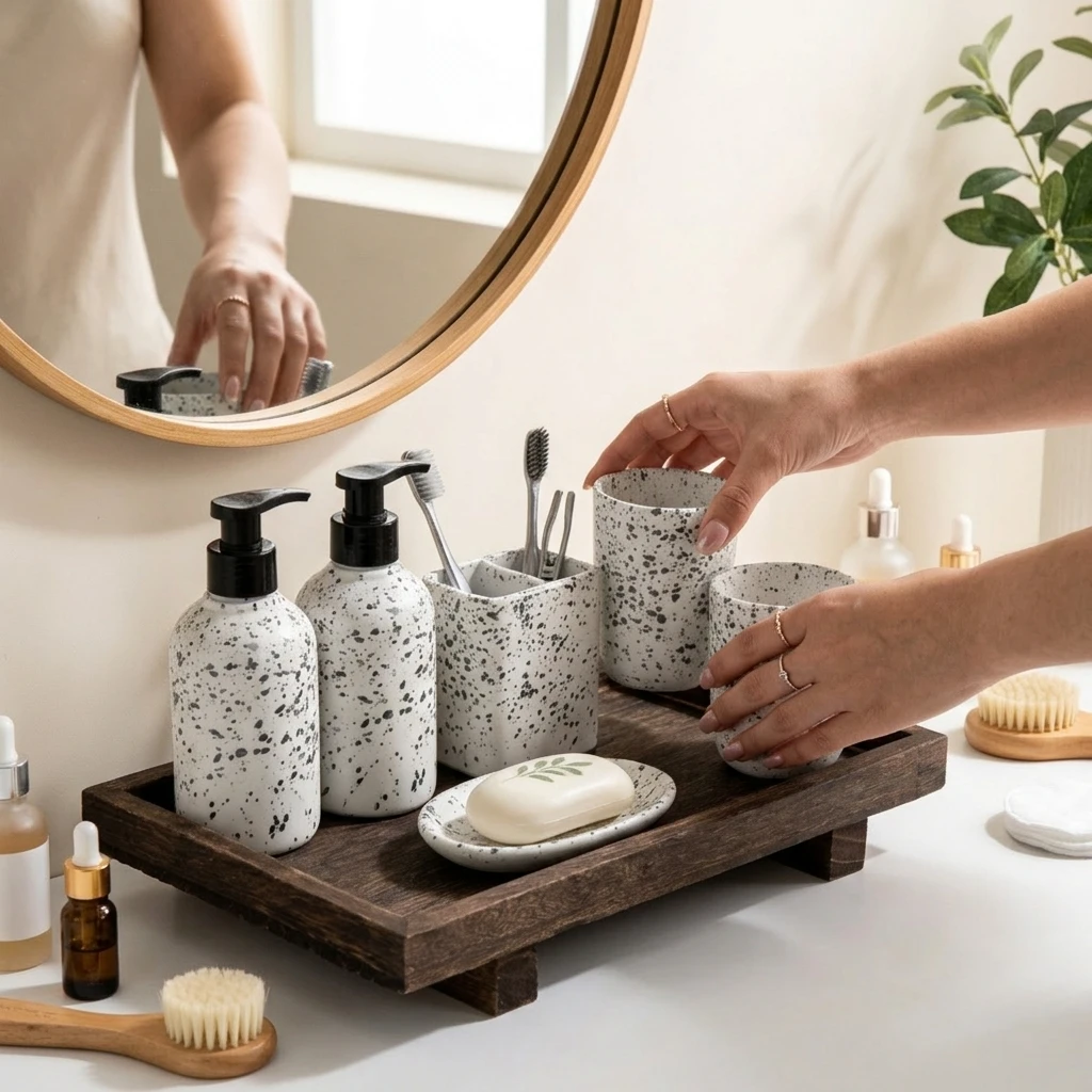 Retro Ahşap Masaüstü Düzenleyi - Home Edit Bathroom Storage incelemesi ve fiyatı